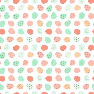 Easter eggs seamless pattern. Vector Stock Illustration