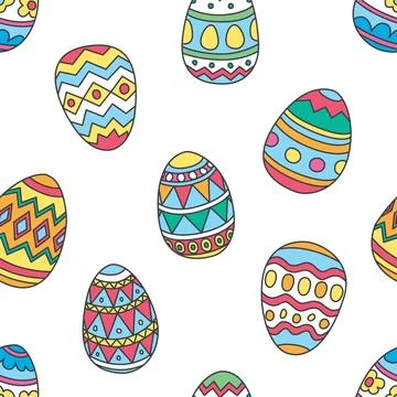 Easter Eggs seamless pattern vector scarf illustration wallpaper background イラスト素材