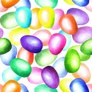 Easter eggs. Seamless pattern. Watercolor Illustrazione stock