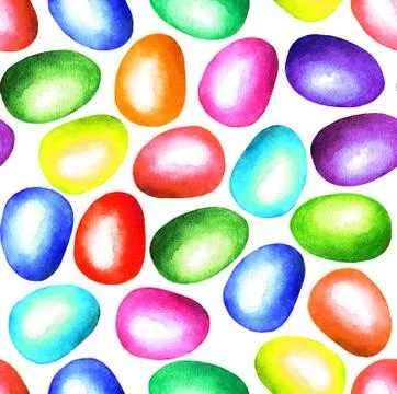 Easter eggs. Seamless pattern. Watercolor Stock Illustration
