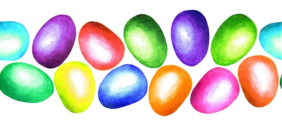 Easter eggs. Seamless pattern. Watercolor Stock Illustration