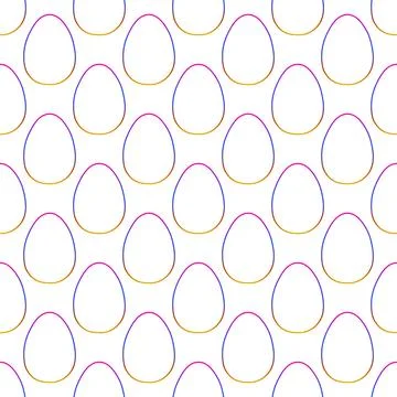 Easter eggs seamless pattern on white background. Vector illustration Stock Illustration
