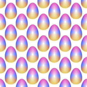Easter eggs seamless pattern on white background. Vector illustration Illustrazione stock