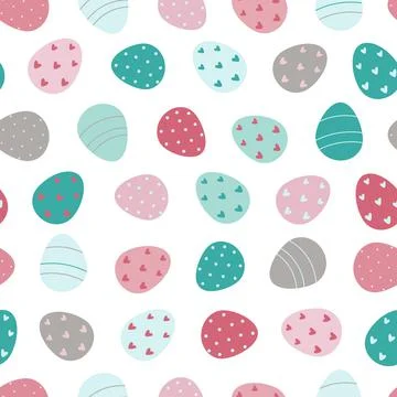 Easter eggs seamless pattern.Decorated Easter eggs 库存插图