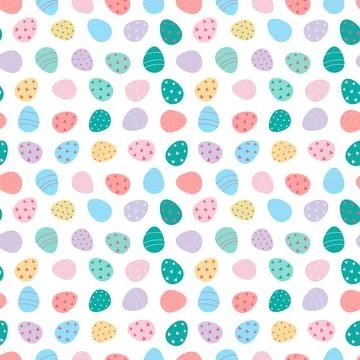 Easter eggs seamless pattern.Decorated Easter eggs 스톡 일러스트