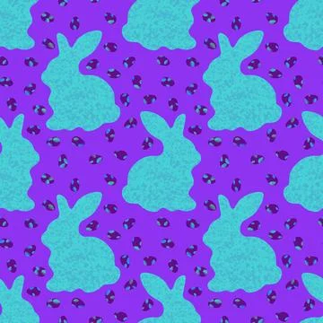Easter eggs seamless rabbit pattern for wrapping paper and fabrics and linens Stock Illustration