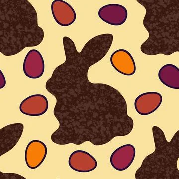 Easter eggs seamless rabbit pattern for wrapping paper and fabrics and linens 스톡 일러스트