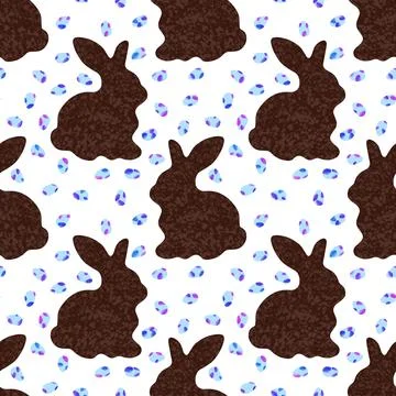Easter eggs seamless rabbit pattern for wrapping paper and fabrics and linens Illustrazione stock