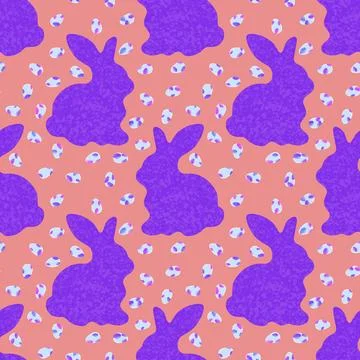 Easter eggs seamless rabbit pattern for wrapping paper and fabrics and linens Illustrazione stock