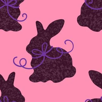 Easter eggs seamless rabbit pattern for wrapping paper and fabrics and linens Illustrazione stock