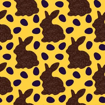 Easter eggs seamless rabbit pattern for wrapping paper and fabrics and linens Illustrazione stock