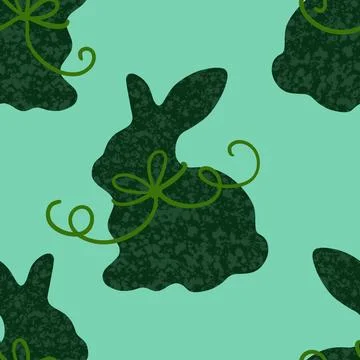 Easter eggs seamless rabbit pattern for wrapping paper and fabrics and linens 库存插图