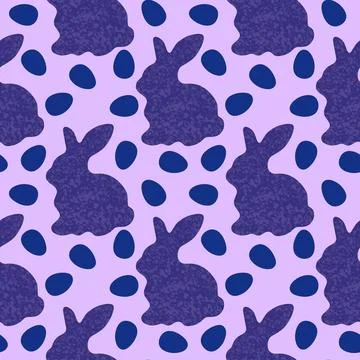 Easter eggs seamless rabbit pattern for wrapping paper and fabrics and linens Illustrazione stock
