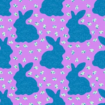 Easter eggs seamless rabbit pattern for wrapping paper and fabrics and linens Illustrazione stock
