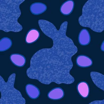 Easter eggs seamless rabbit pattern for wrapping paper and fabrics and linens 库存插图