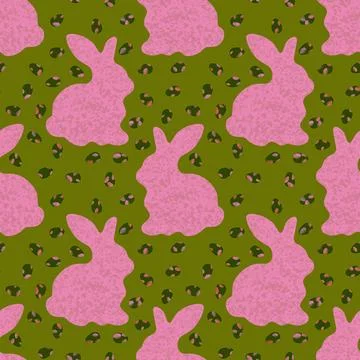 Easter eggs seamless rabbit pattern for wrapping paper and fabrics and linens Stock Illustration