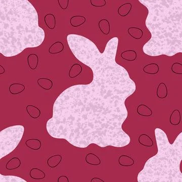 Easter eggs seamless rabbit pattern for wrapping paper and fabrics and linens Stock Illustration