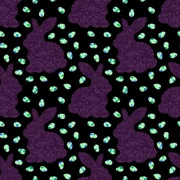 Easter eggs seamless rabbit pattern for wrapping paper and fabrics and linens Illustrazione stock