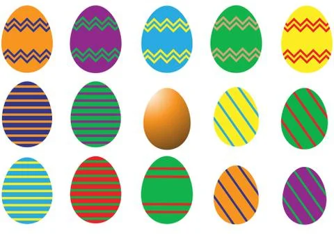 Easter Eggs Selection Stock Illustration