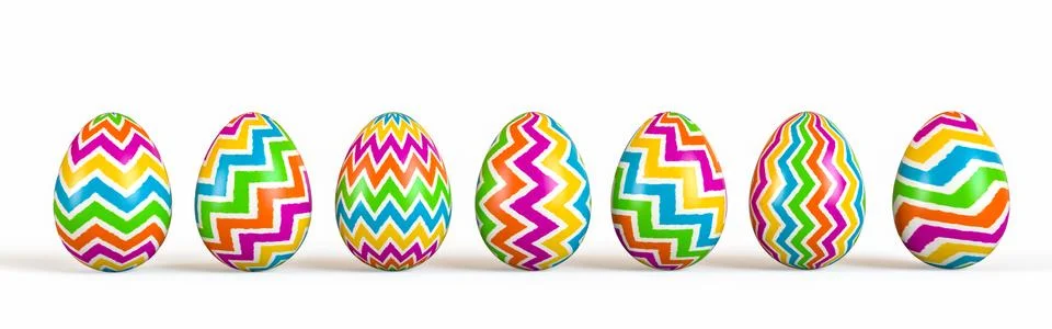 Easter eggs set, collection isolated on white background. Stock Illustration