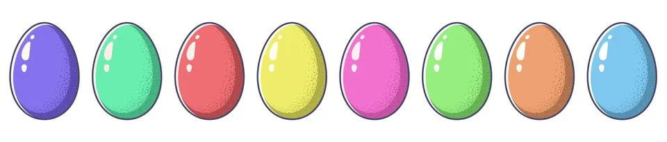 Easter eggs set, holiday vector elements Illustrazione stock