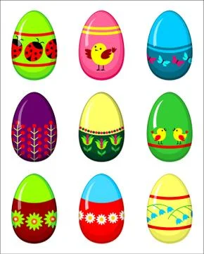 Easter eggs set. Stock Illustration