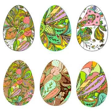 Easter eggs set Stock Illustration