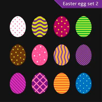 Easter eggs set Stock Illustration