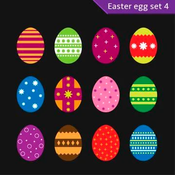 Easter eggs set Stock Illustration