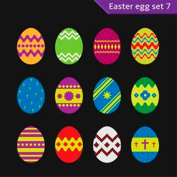 Easter eggs set Illustrazione stock