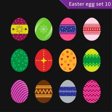 Easter eggs set Stock Illustration