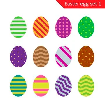 Easter eggs set Illustrazione stock