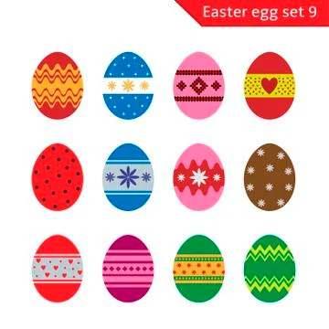 Easter eggs set Stock Illustration