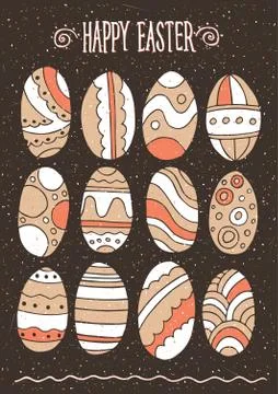 Easter eggs set Stock Illustration