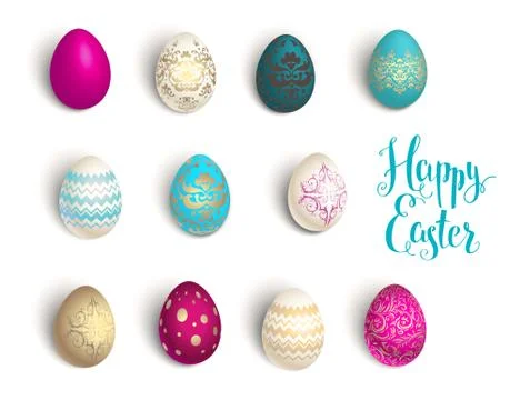 Easter eggs set Stock Illustration