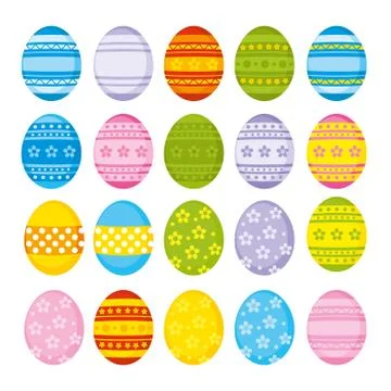 Easter eggs set Stock Illustration