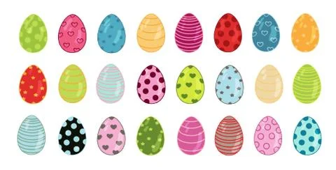 Easter eggs set Stock Illustration