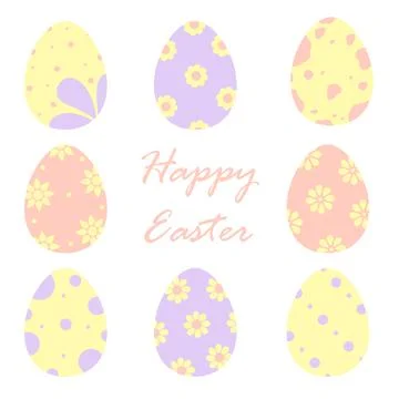 Easter eggs set Stock Illustration