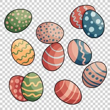 Easter eggs set. Illustration on a transparent background. 스톡 사진