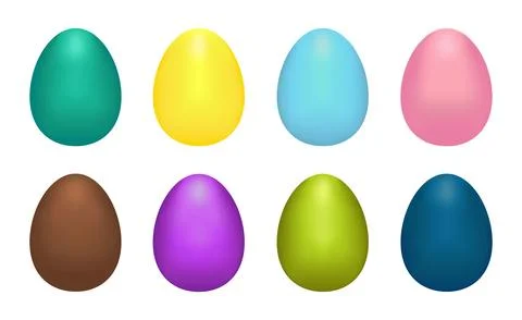 Easter eggs. Set of vector illustrations in one style. Colored Easter eggs Stock Illustration