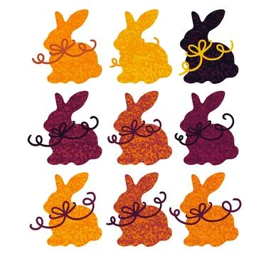 Easter eggs setrabbit pattern for wrapping paper and fabrics and linens Illustrazione stock