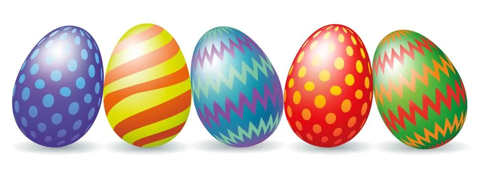 Easter eggs with shadow Stock Illustration