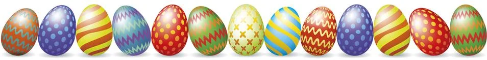 Easter eggs with shadow Stock Illustration