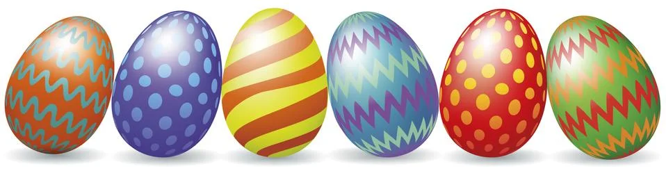 Easter eggs with shadow Stock Illustration