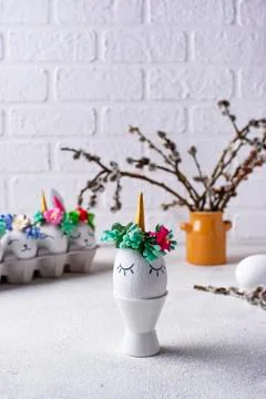Easter eggs in shape of deer Stock Photos