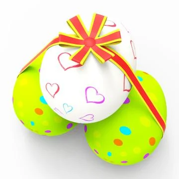 Easter eggs showing bow backdrop and backgrounds Stockillustratie