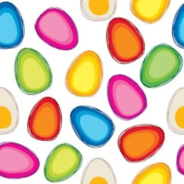 Easter eggs sign seamless pattern. Easter greeting card background Stock Illustration