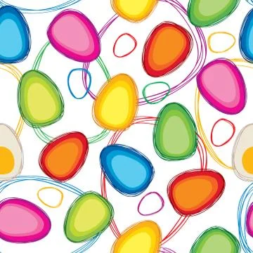 Easter eggs sign seamless pattern. Easter greeting card background Illustrazione stock