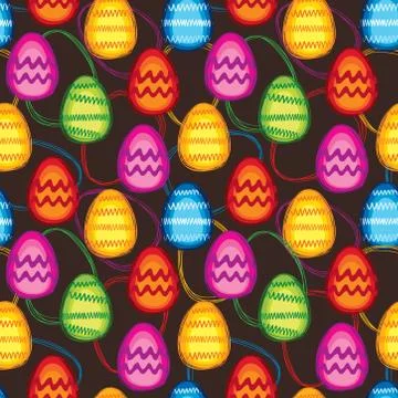 Easter eggs sign seamless pattern. Easter greeting card background Illustrazione stock