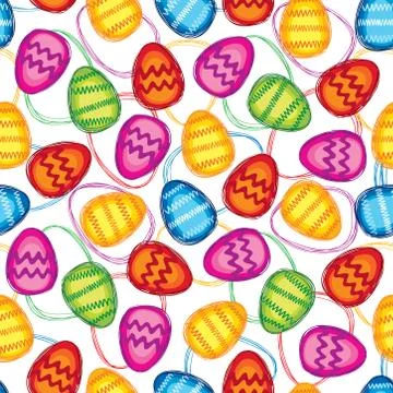 Easter eggs sign seamless pattern. Easter greeting card background イラスト素材